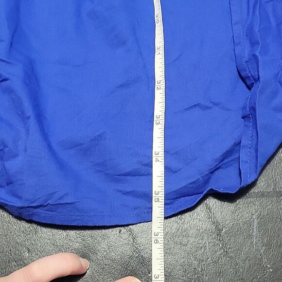 Woman Within Women's blue perfect pintucket tunic size 4x roll tab sleeve plus - Picture 8 of 10
